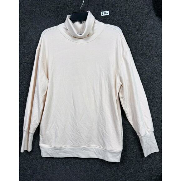 Athleta Balance Cinch Turtleneck Sweatshirt Womens Size S Chantilly Cream - Picture 1 of 9